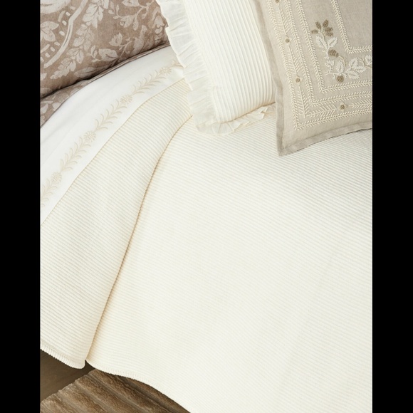 NIB Ralph Lauren Cortona Bed Ribbed Knit Blanket in Cream [SZ Queen ]‎ - Picture 11 of 12